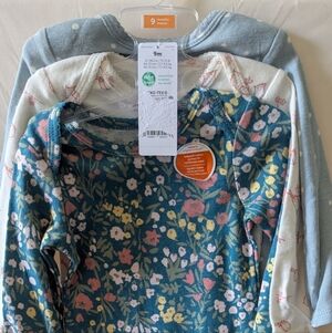 Toddler Floral Long-Sleeve Bodysuit - Teal Floral